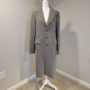 Polo Ralph Lauren Preston houndstooth recycled wool-blend coat Size 10